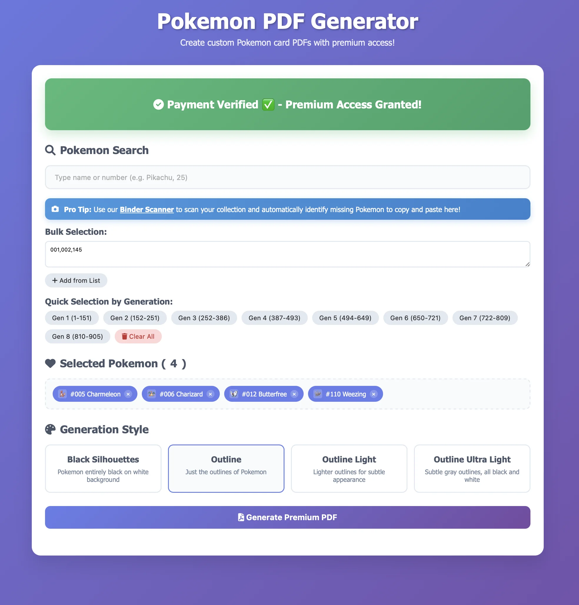PDF Generation Interface